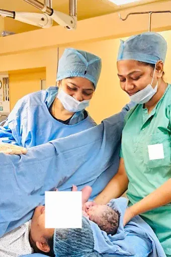 Dr. Bhavya Rathore with the delivery team