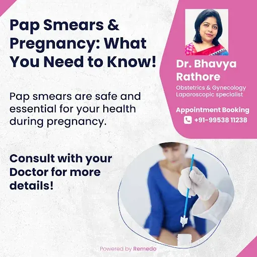 Pap smears and pregnancy awareness graphic